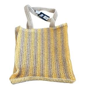 NWT Universal Thread Straw Purse Tote Yellow and Blue